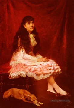 Portrait De Jeune Fille Victor Gabriel Gilbert Peinture à l'huile